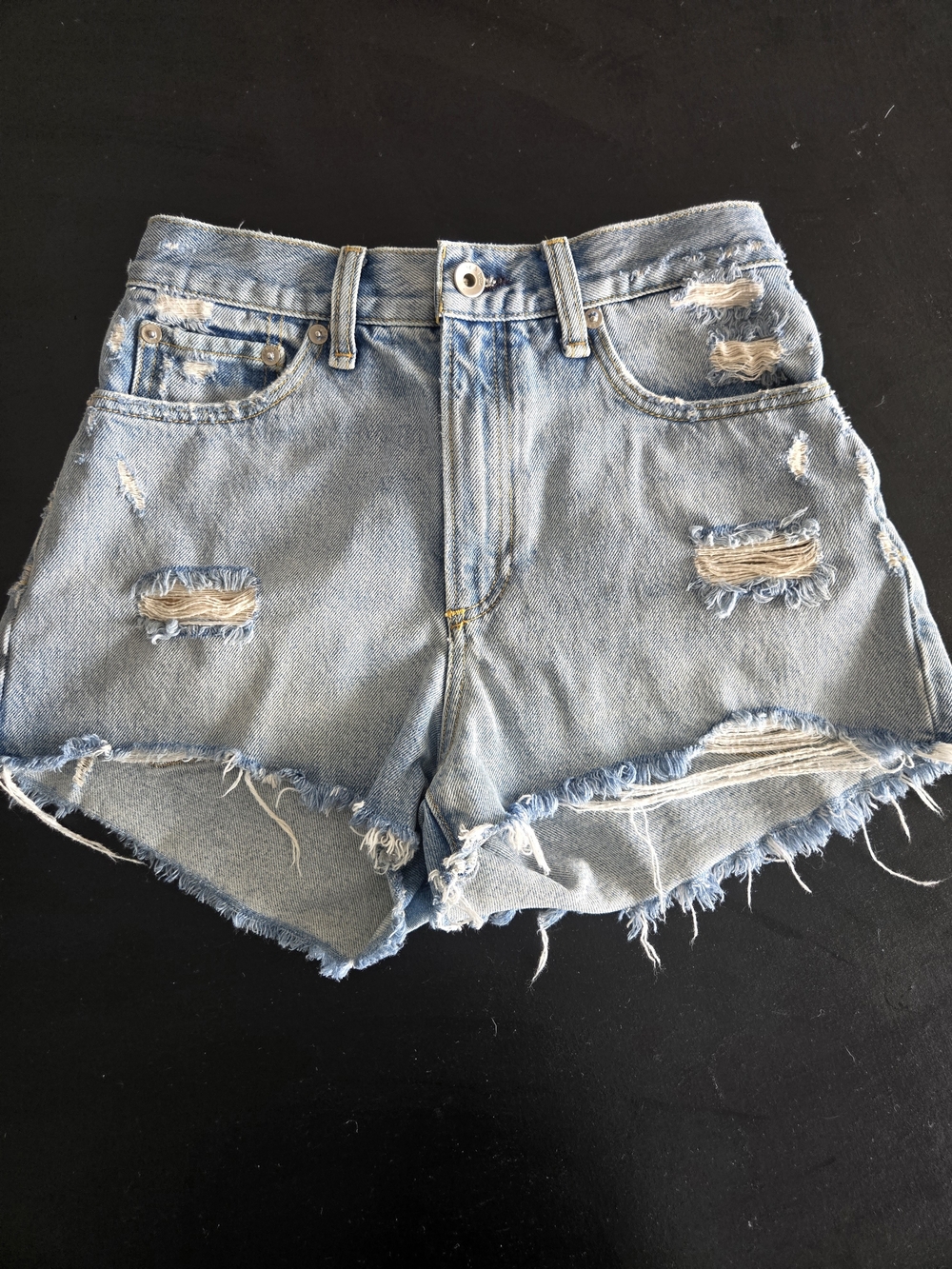 rag & bone Maya High Rise Distressed Denim Shorts 25